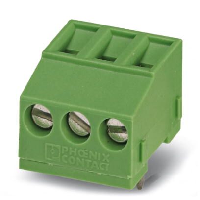 Phoenix Contact PCB Terminal Block; MKDSFW 1.5/ 3; 3 Positions; 17.5A; 400V; #26 - 14; Screw w/ Tension Sleeve Connection; Green
